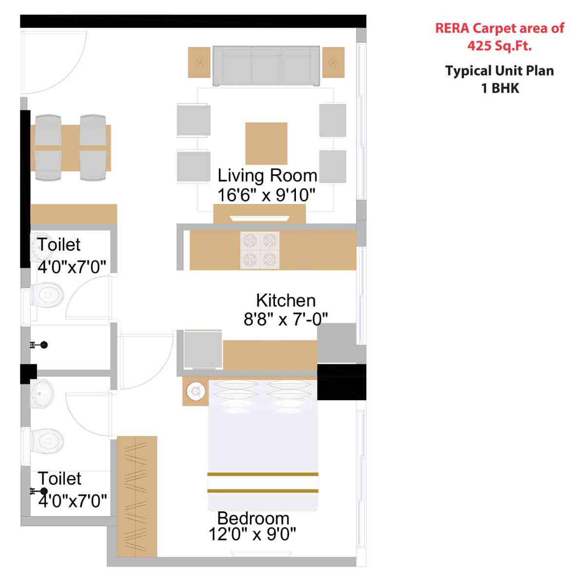 Naman-Premier-Floor-Plan-1-BHK-425-Sqft